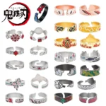 Anime Demon Slayer Ring Kimetsu No Yaiba Kamado Tanjirou Inspired Adjustable Ring For Fans Cosplay Props Jewelry Gift 1