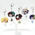 Anime Keychains Demon Slayer Keychain Tanjirou Kamado Nezuko Tomioka Giyuu Kimetsu No Yaiba Acrylic Key Ring Cute Funny Cartoon 2