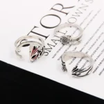 Anime Bleach Kurosaki Ichigo Ring Hitsugaya Toushirou Ulquiorra Cifer Cosplay Adjustable Ring Unisex Couple Lover Jewelry Gift 5