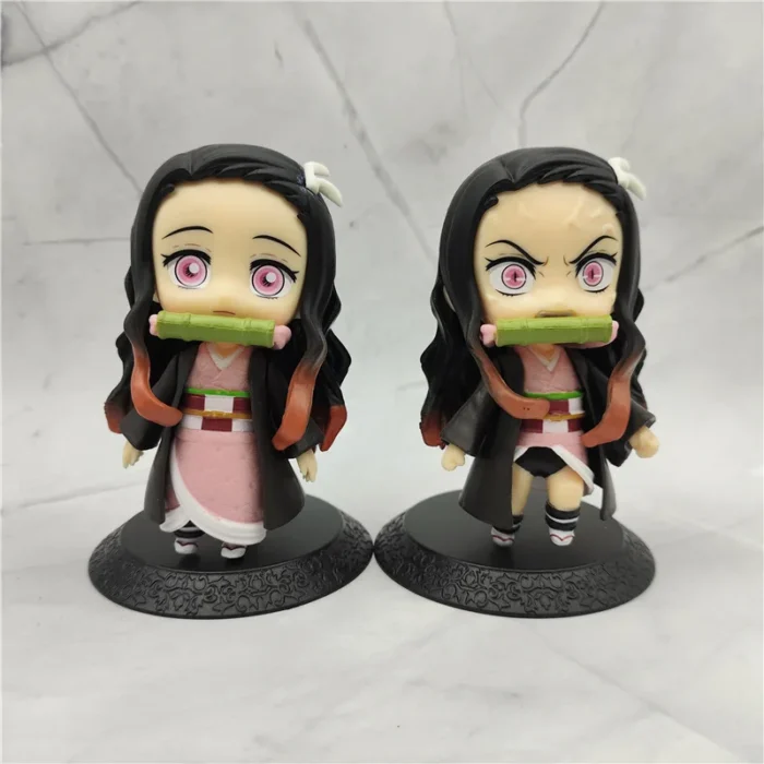 10pcs/set Anime Demon Slayer Kamado Nezuko Kamado Tanjuurou Battle Version Action Figure Collectible Models Toys 10cm 3