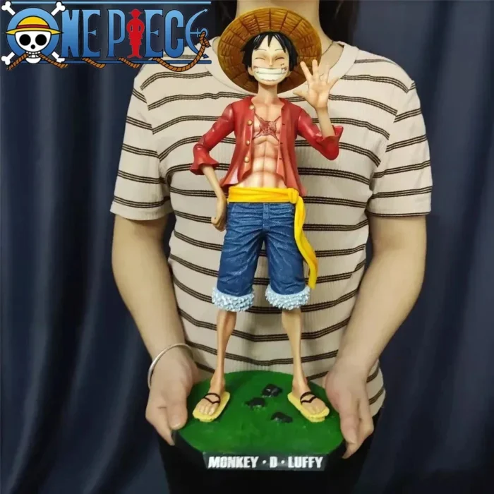 One Piece 42.5cm Straw Hat Monkey D. Luffy Gk Large 1/4 Big Smiley Anime Figures Doll Statue Model Ornament Decorative Gifts Toy 1
