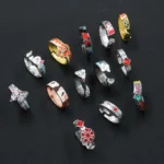Anime Demon Slayer Ring Kimetsu No Yaiba Kamado Tanjirou Inspired Adjustable Ring For Fans Cosplay Props Jewelry Gift 3