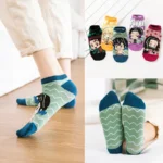 Anime Demon Slayer Kimetsu No Yaiba Sock Short Socks Cosplay Prop Cartoons Anime Kamado Tanjirou Kamado Nezuko Cotton Socks Hall 4