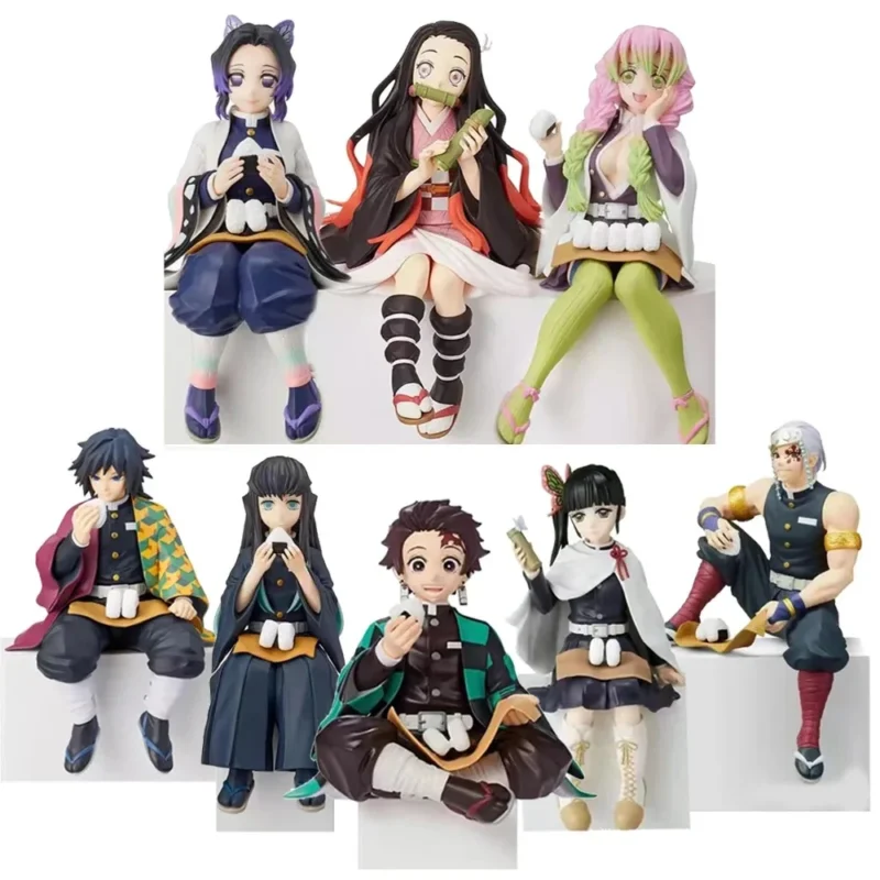10-15cm Anime Demon Slayer Figure Kamado Tanjirou Nezuko Sitting Posture Action Figure PVC Model Doll Collection Toy Gift Kids 1