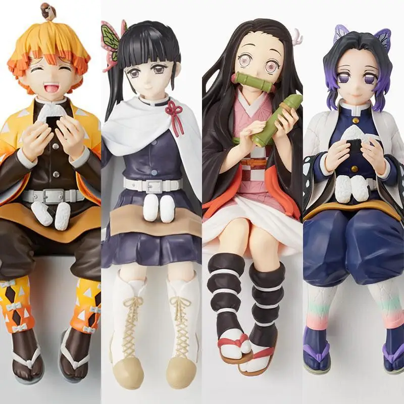 Demon Slayer Anime Figure Kimetsu No Yaiba Cartoon Nezuko Tanjirou Zenitsu Inosuke Shinobu Miritsu Figurine Decorative Doll Toy 1