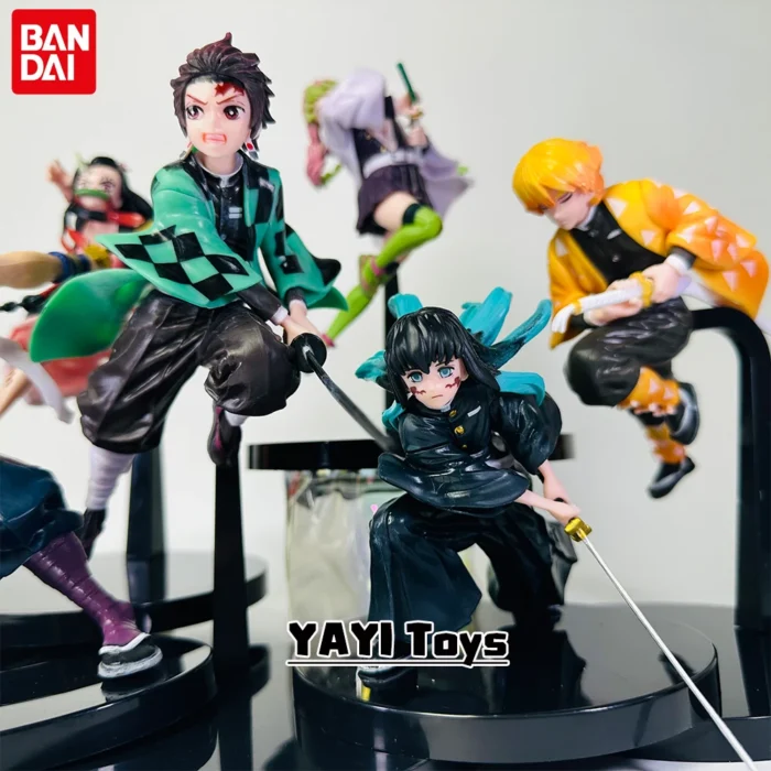 Hot Demon Slayer Anime Figure Tanjirou Agatsuma Zenitsu Kyoujurou Anime Model Action Figure PVC collection Toy for Kids Gift 3