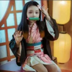 Anime Kimetsu No Yaiba Kamado Nezuko Cosplay Costume Kimono Demon Slayer Cosplay Wigs Hairs Halloween Carnival Women Outfit 3