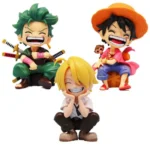 13cm Anime Figure One Piece Monkey D Luffy Roronoa Zoro Kawaii Toys Q Figural Nendoroid Car Decoration PVC Model Gift 1