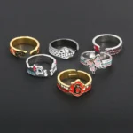 Anime Demon Slayer Ring Kimetsu No Yaiba Kamado Tanjirou Inspired Adjustable Ring For Fans Cosplay Props Jewelry Gift 4