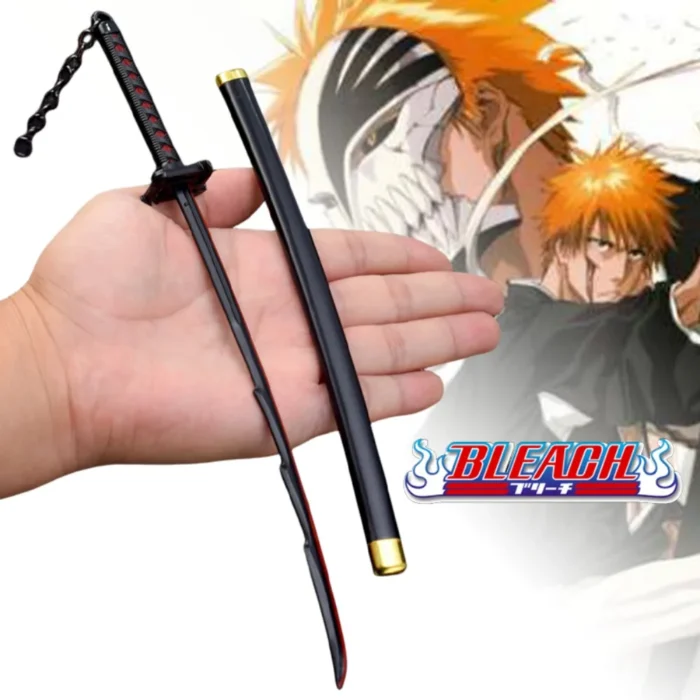25cm Metal Bleach Katana Sword Ichigo Aizen Cosplay Prop Ninja Knife Iron Japanese Samurai Katana Real Weapon Kid Toy Anime Gift 1