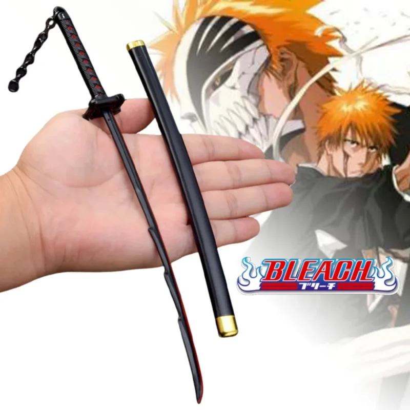 25cm Metal Bleach Katana Sword Ichigo Aizen Cosplay Prop Ninja Knife Iron Japanese Samurai Katana Real Weapon Kid Toy Anime Gift 1