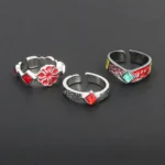 Anime Demon Slayer Ring Kimetsu No Yaiba Kamado Tanjirou Inspired Adjustable Ring For Fans Cosplay Props Jewelry Gift 5