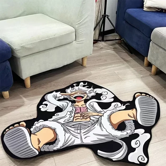 One PIECE Luffy Gear 5 Shaped Anime Room Manga Cartoon Irregular Rug Home Decoration Carpets Non-Slip Mat for Sofa Living Room 3