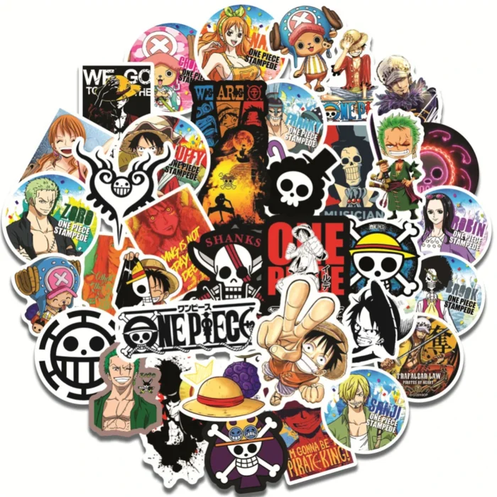 50pcs One Piece Sticker Pack Waterproof Anime Stickers Cute Phone Case Kawaii Packaging Laptop Skin DIY Stationery Stickers 1