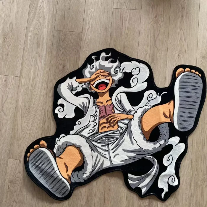 One PIECE Luffy Gear 5 Shaped Anime Room Manga Cartoon Irregular Rug Home Decoration Carpets Non-Slip Mat for Sofa Living Room 1