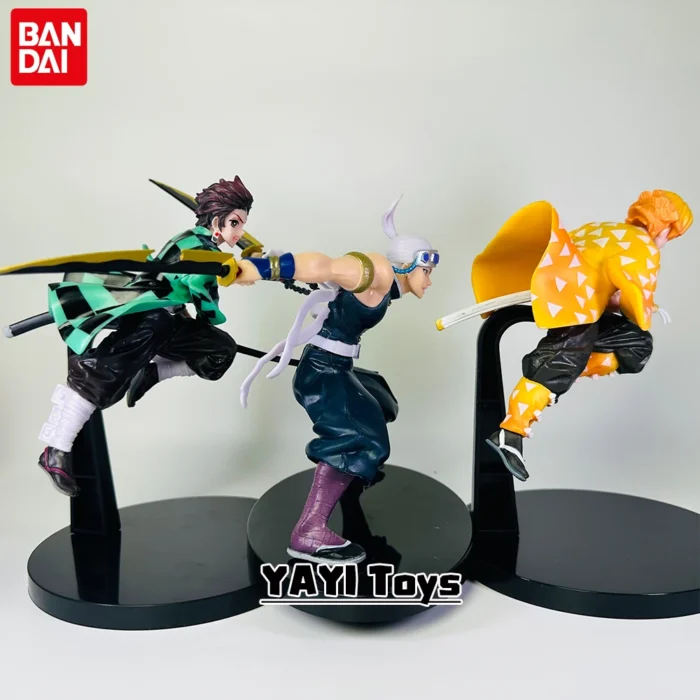 Hot Demon Slayer Anime Figure Tanjirou Agatsuma Zenitsu Kyoujurou Anime Model Action Figure PVC collection Toy for Kids Gift 6