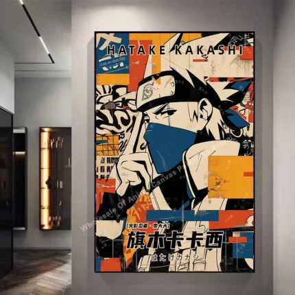 Naruto Poster By Kakashisuke Itachi Uchiha Akatsuki Graffiti Anime Character Oil Painting Modern Home Decoration Mural 1