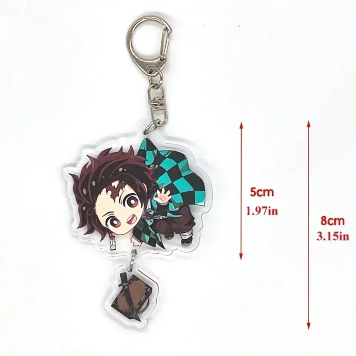 Anime Keychains Demon Slayer Keychain Tanjirou Kamado Nezuko Tomioka Giyuu Kimetsu No Yaiba Acrylic Key Ring Cute Funny Cartoon 4