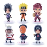 6 Pcs/Lot NARUTO Sasuke Gaara Uchiha Madara Figure 7-8cm 2 Style Personality Base Mini Figurines 3