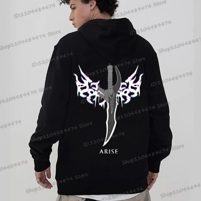 Anime Solo Leveling Hoodies Men Women Loose Hip Hop Sweatshirts Vintage Grunge Gothic Graphic Pullover Manga Solo Leveling Hoody 3