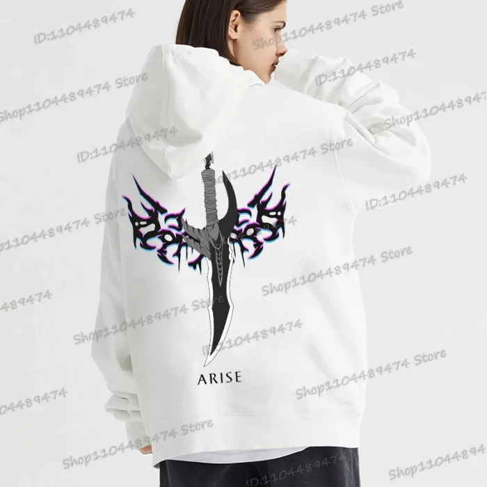 Anime Solo Leveling Hoodies Men Women Loose Hip Hop Sweatshirts Vintage Grunge Gothic Graphic Pullover Manga Solo Leveling Hoody 2