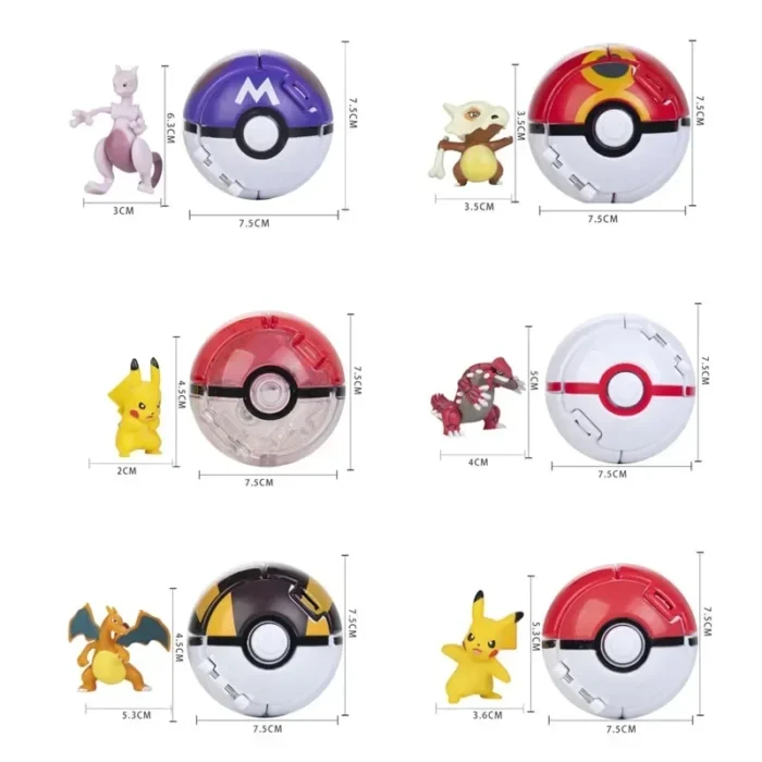 Pokeball Pokemon Figurine Elf Ball Anime Figure Cartoons Pikachu Charizard Pocket Monster Pet Anime Action Model Toy Kids Gifts 4