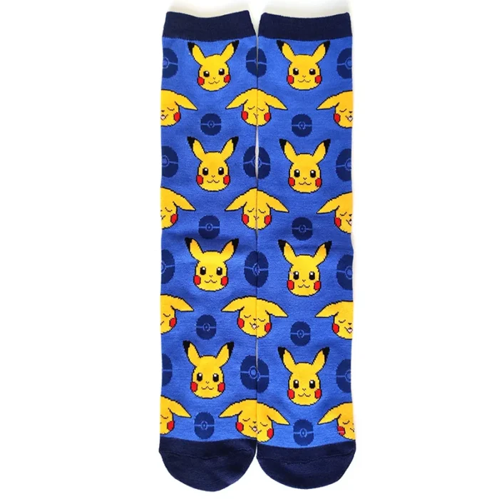 Pokemon Men's Fashion Trend Long Socks Cartoon Anime Figure Pikachu Eevee Gengar Unisex Athletic Harajuku Socks 3