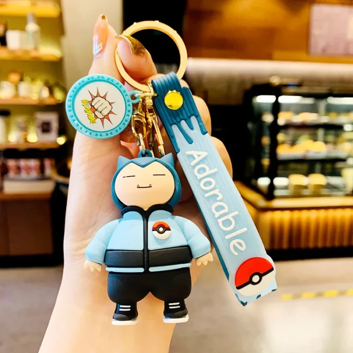 Pokemon Keychain Anime Figures Pikachu Cartoon Key Chain Charmander Psyduck Fashion Bag Keyring Pendant Accessories Toy Kid Gift 4