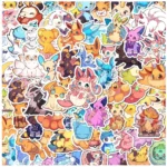 10/30/50/100pcs Kawaii Pokemon Anime Cartoon Stickers Cute Aesthetic Decals Laptop Phone Car Suitcase Decoration Sticker Kid Toy 1