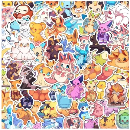 10/30/50/100pcs Kawaii Pokemon Anime Cartoon Stickers Cute Aesthetic Decals Laptop Phone Car Suitcase Decoration Sticker Kid Toy 1