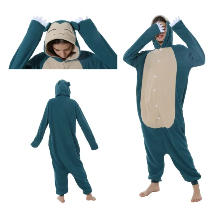 TAKARA TOMY Pokemon Kigurumi Onesie Snorlax Eevee Squirtle Gengar Pijama Cosplay Costume Halloween Adult Anime Umbreon Pajamas 2