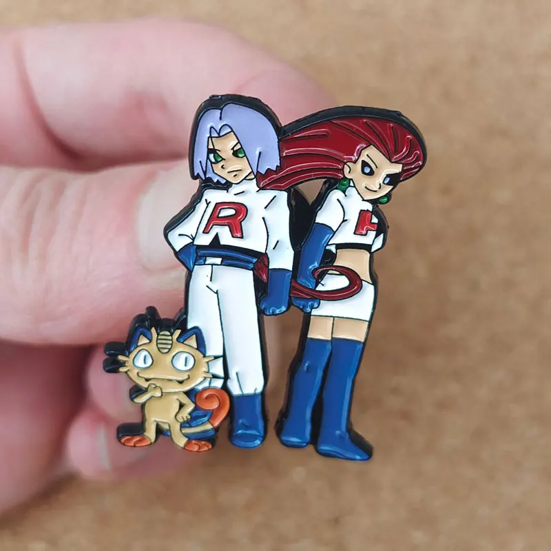 Pokemon James Anime Brooch For Backpacks Enamel Pin Metal Brooch Pin For Women Badges Pin Brooches Jewelry Accessories 1