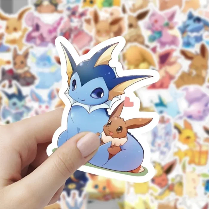 10/30/60pcs Cute Cartoon Pokemon Eevee Stickers Anime Decal Toys Graffiti Laptop Scrapbook Phone Waterproof Kawaii Sticker Gifts 3