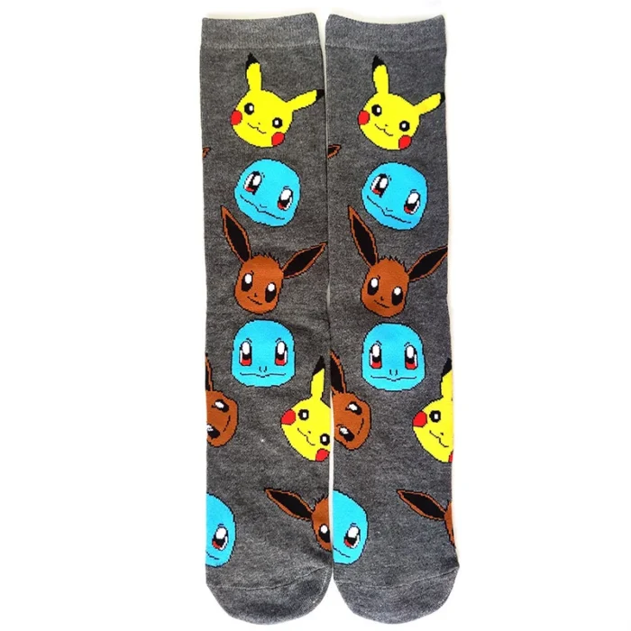 Pokemon Men's Fashion Trend Long Socks Cartoon Anime Figure Pikachu Eevee Gengar Unisex Athletic Harajuku Socks 2