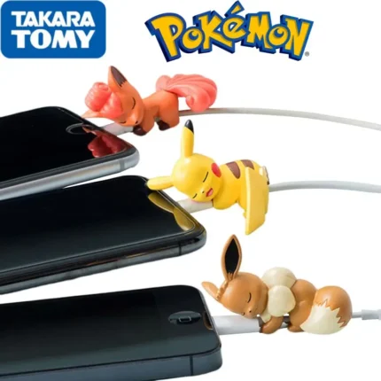 Pokemon Pikachu Data Cable Protective Sleeve Fashion Cartoons Figure Buckle Usb Charging Cable Thread Bite Protective Cover Toys 1