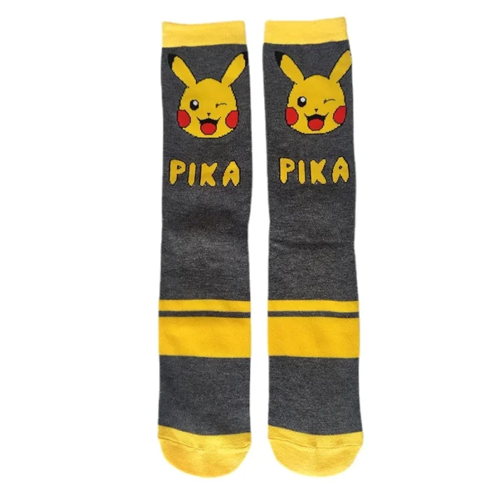 Pokemon Men's Fashion Trend Long Socks Cartoon Anime Figure Pikachu Eevee Gengar Unisex Athletic Harajuku Socks 5