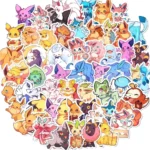 10/30/50/100pcs Kawaii Pokemon Anime Cartoon Stickers Cute Aesthetic Decals Laptop Phone Car Suitcase Decoration Sticker Kid Toy 2