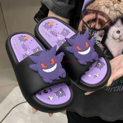 Pokemon Gengar Anime Peripheral Slippers For Men And Women Trendy And Cool Internet Infrared Anti Slip Eva Couple Slipper Gift 1