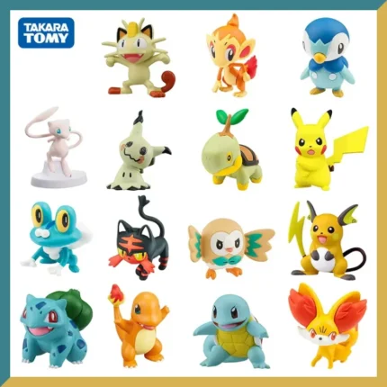 TAKARA TOMY Pokemon 4-6cm Charmander Popplio Litten Pikachu Rowlet Treecko Eevee Fennekin Greninja Anime Action Figure Dolls Toy 1