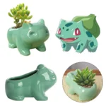 Pokemon Bulbasaur Ceramic Mini Flowerpot Cute Succulent Green Plants Flower Pot with Hole Home Garden Decoration Planters Gift 1
