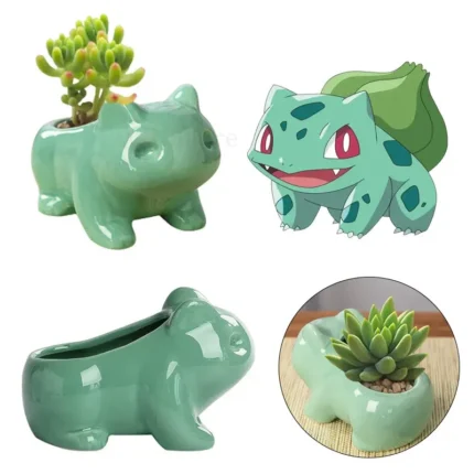 Pokemon Bulbasaur Ceramic Mini Flowerpot Cute Succulent Green Plants Flower Pot with Hole Home Garden Decoration Planters Gift 1