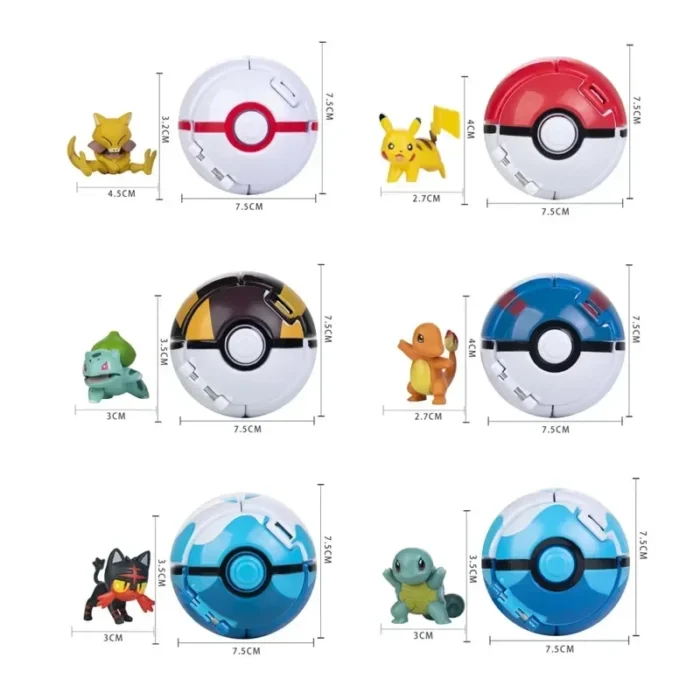Pokeball Pokemon Figurine Elf Ball Anime Figure Cartoons Pikachu Charizard Pocket Monster Pet Anime Action Model Toy Kids Gifts 5