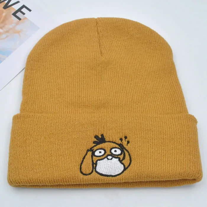 Pokemon Snorlax Ditto Psyduck Beanies Women Winter Warm Hat Anime Solid Color Funny Embroidery Cap for Men Knitted Bonnet Unisex 4