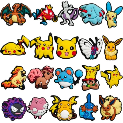 10/20/27Pcs Kawaii Pokemon Pikachu Shoe Charms Anime Charizard Squirtle Shoe Accessories Decration DIY Sandals Kids Gifts 1