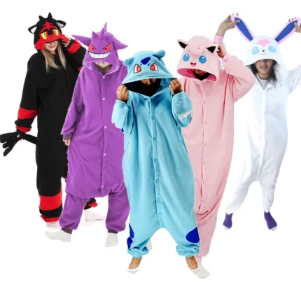 TAKARA TOMY Pokemon Kigurumi Onesie Snorlax Eevee Squirtle Gengar Pijama Cosplay Costume Halloween Adult Anime Umbreon Pajamas 1