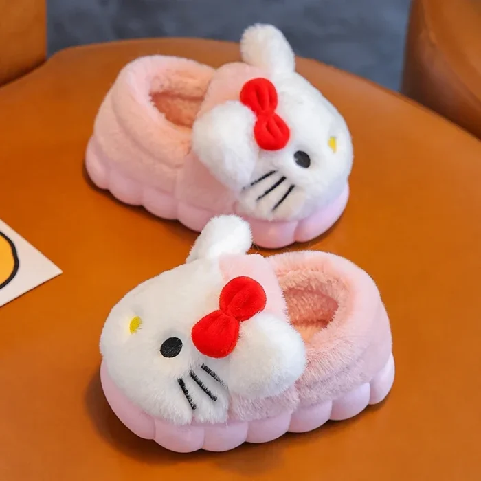 Cute Pikachu Autumn/Winter Cotton Slippers Cover Heel Cute Cartoon Flat Plush Slippers Autumn Anime Peripheral Christmas Gift 5