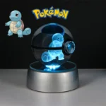 Pokemon 3D Crystal Poke Ball Figure Toys Anime Gengar Mimikyu Jigglypuff Eevee Figurines LED Lamp Base Pokeball Glass Ball Gifts 4