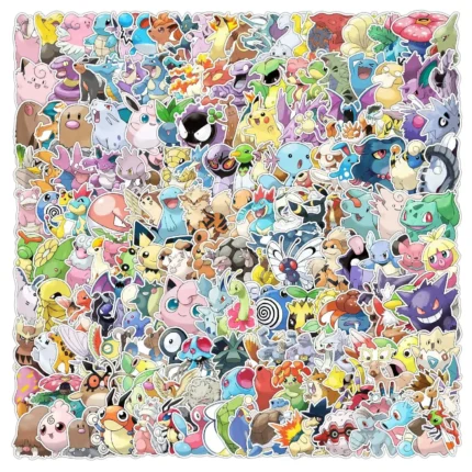 10/50/100/200Pcs Kawaii Pikachu Pokemon Stickers Motorcycle Phone Car Skateboard Laptop Decal Sticker Waterproof Classic Toy 1