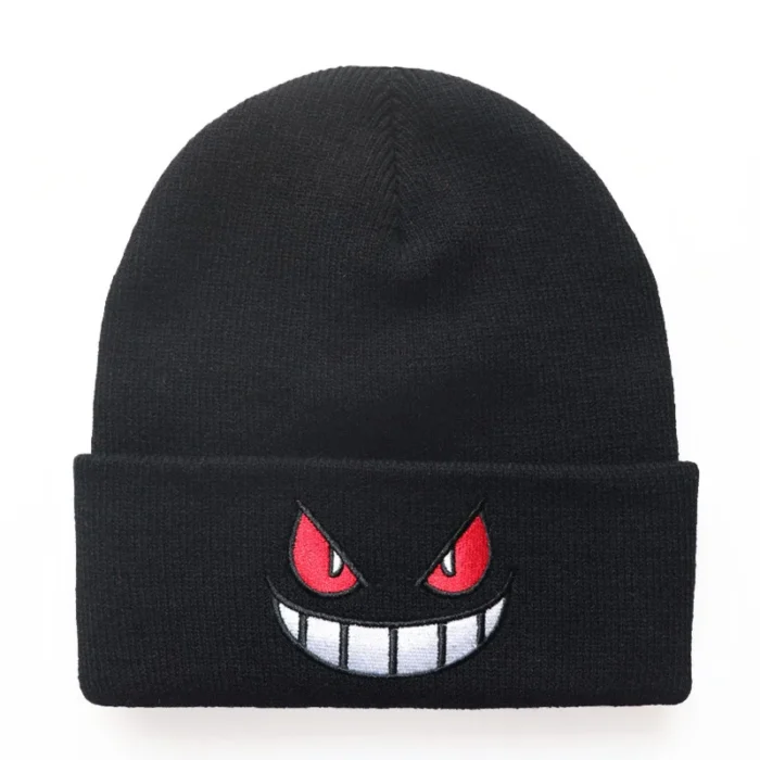 6Colors Pokemon Gengar Kawaii Cartoon Anime Cute Wool Embroidery Knitted Hat Warm Pullover Cap Gifts For Girls 2