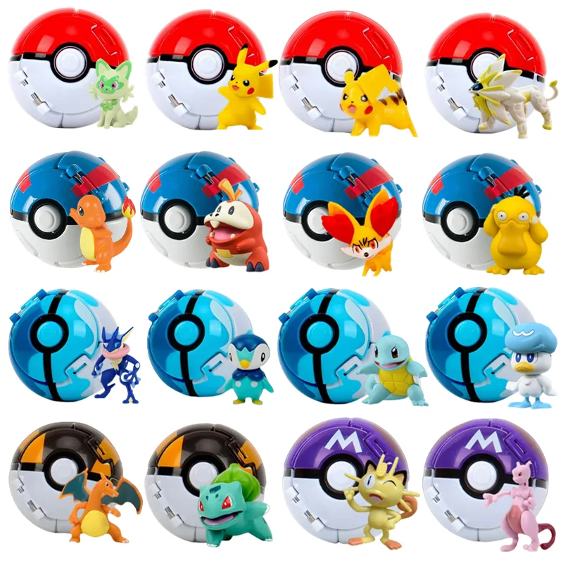 Pokeball Pokemon Figurine Elf Ball Anime Figure Cartoons Pikachu Charizard Pocket Monster Pet Anime Action Model Toy Kids Gifts 1